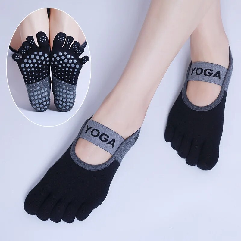 Pilates Yoga Gym - Ladies Breathable Yoga Socks Silicone Non-Slip