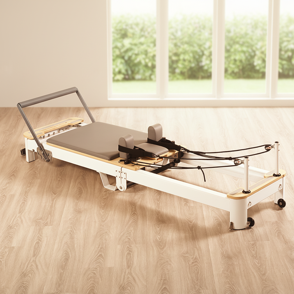 Pilates & Yoga Elastic Band - Premium Foldable Aluminum Pilates Reformer, Space-Saving