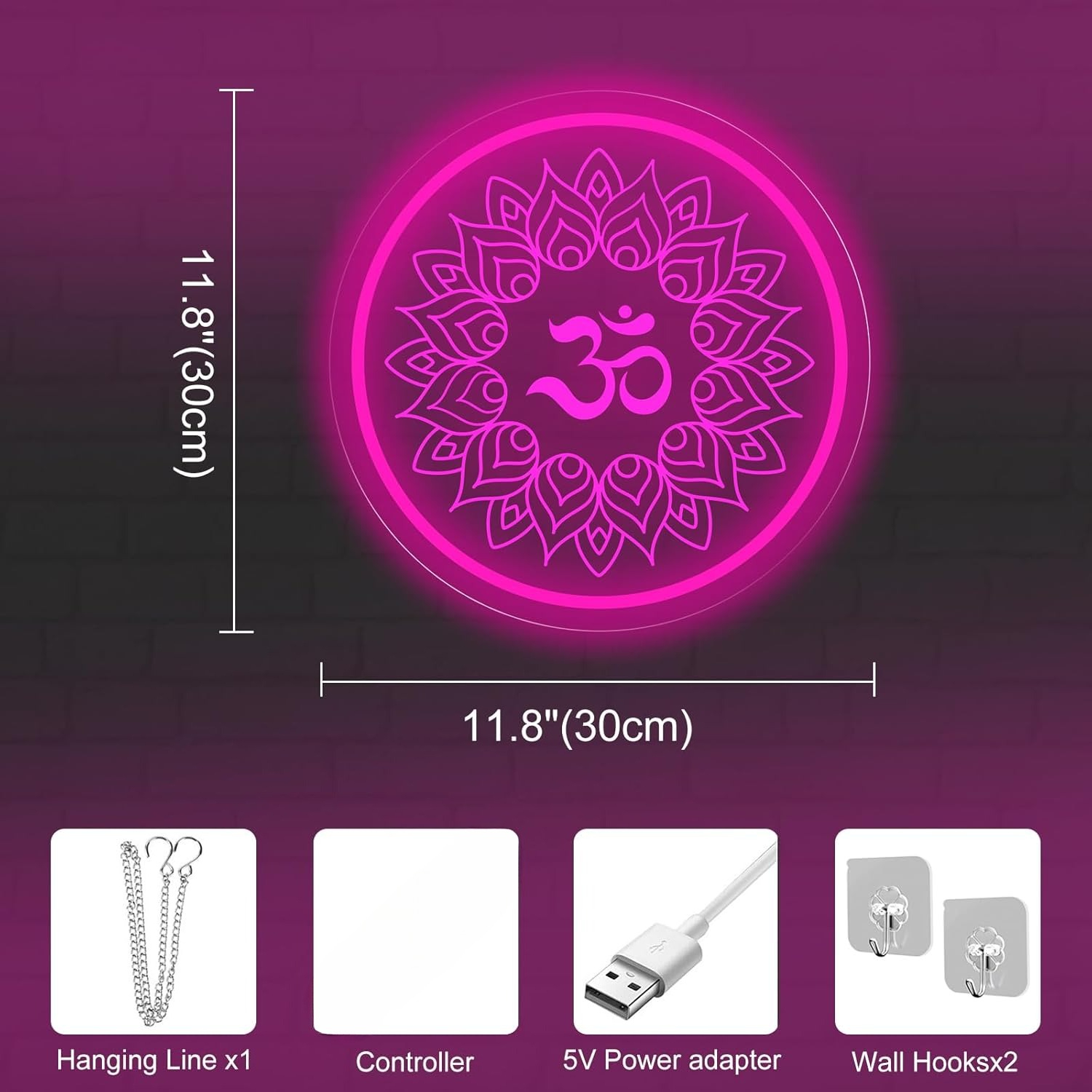 Om Mandala Neon Sign USB Power - Pilates Yoga Studio recension och pris