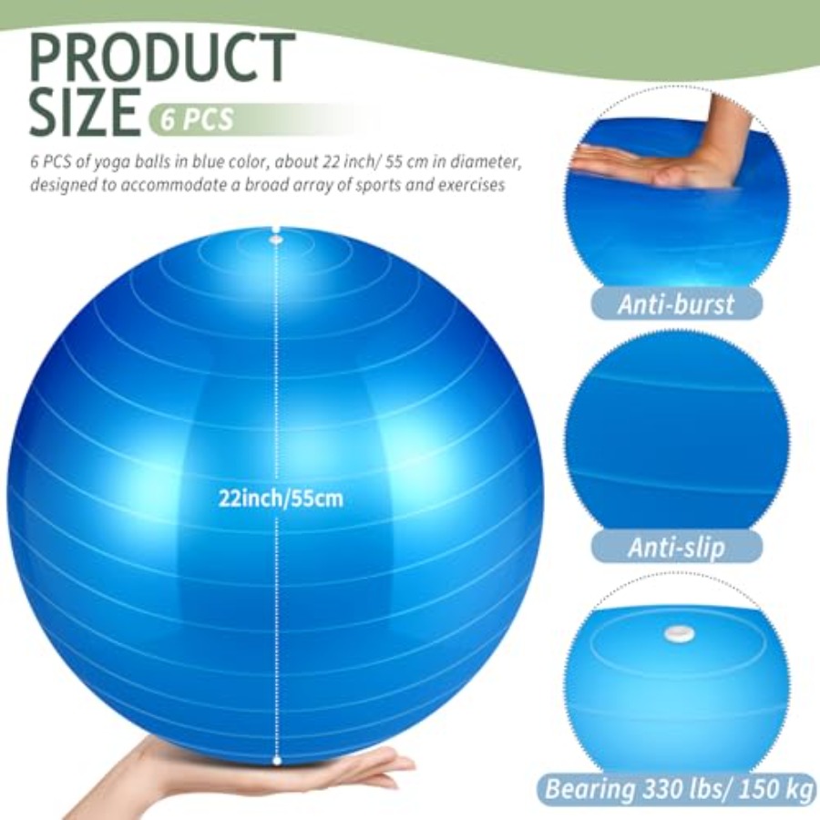 6 Pack Exercise Ball Bulk Infl - Pilates Yoga Ball Exercises recension och pris