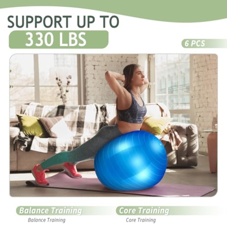 6 Pack Exercise Ball Bulk Infl - Pilates Yoga Ball Exercises recension och pris