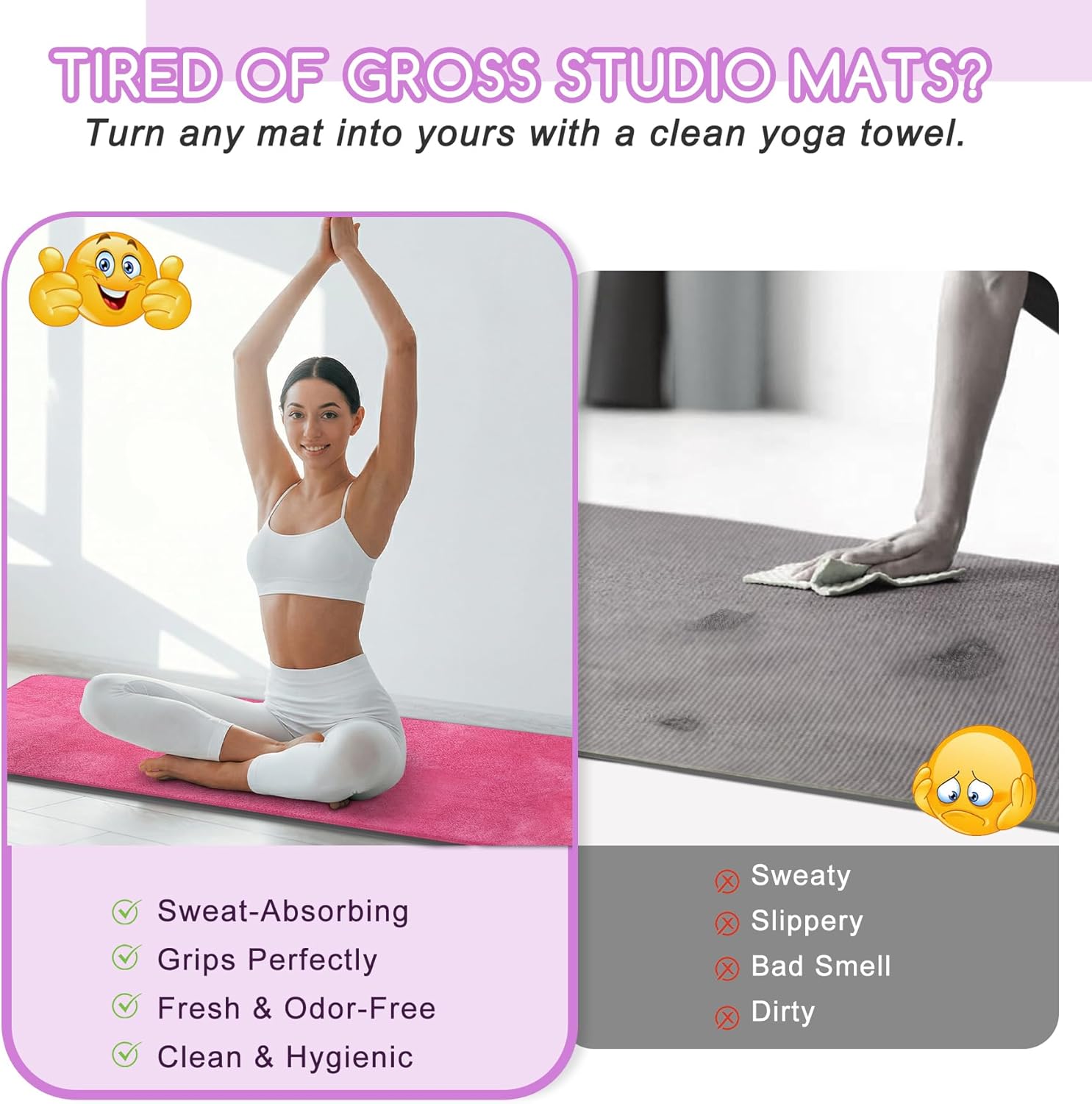 Yoga Mat Towel, Extra Thick 60 - Pilates Is Yoga recension och pris