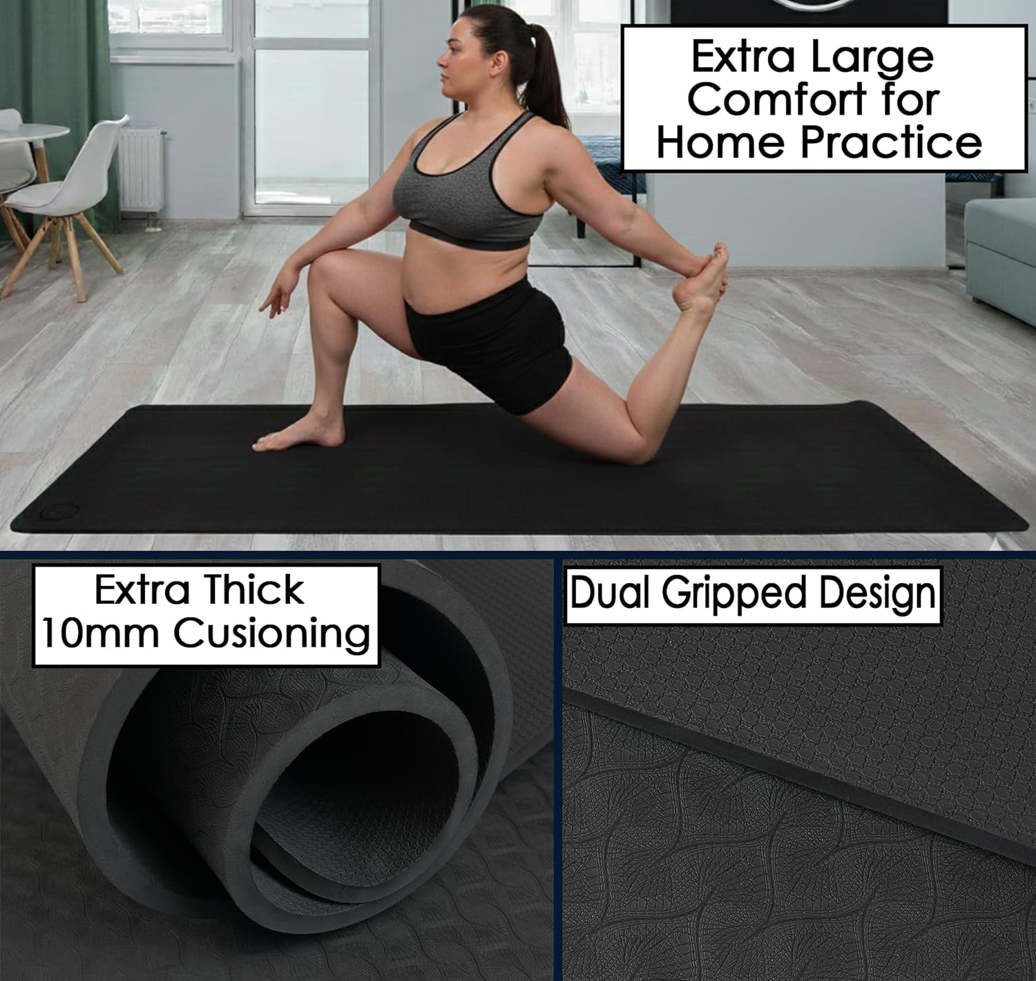 Extra Thick Yoga Mat 10mm XL 8 - Pilates Yoga Joint recension och pris