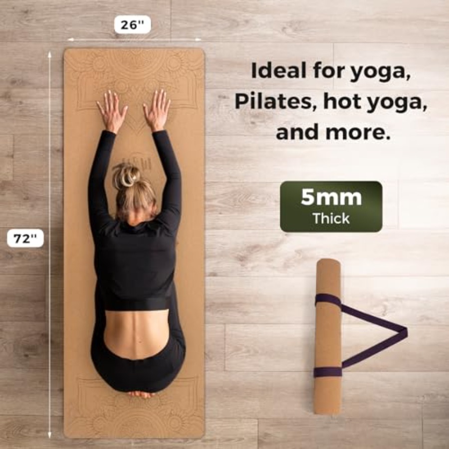 Cork Yoga Mat Non-Slip, Resist - Pilates Yoga Hot recension och pris