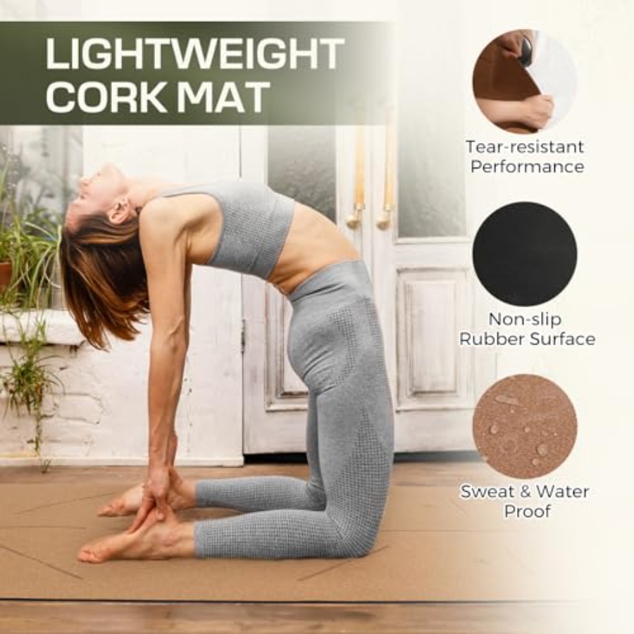 Cork Yoga Mat Non-Slip, Resist - Pilates Yoga Hot recension och pris