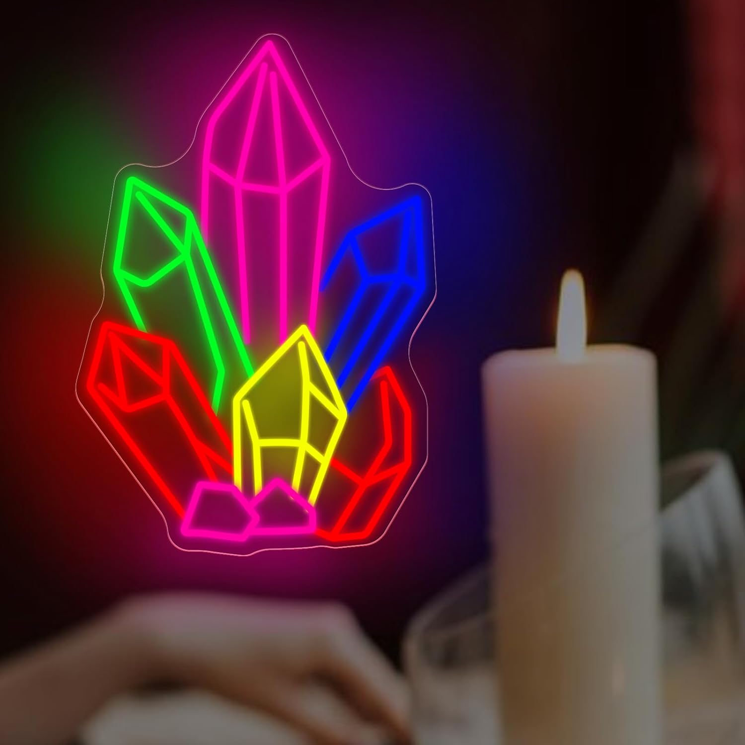 Crystals Stones Tarot Neon Sig - Pilates Yoga Studio recension och pris