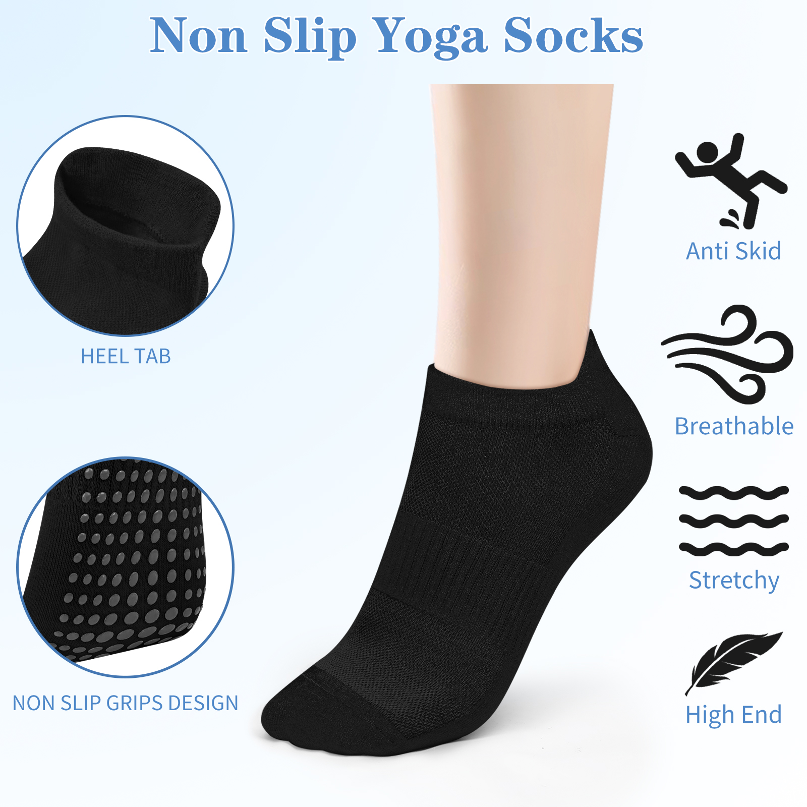 3 Pairs Yoga Socks Women Cotto - Pilates Yoga Gym recension och pris